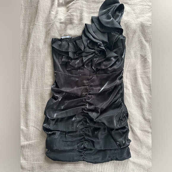 MANGO Ruffle Draped mini dress - Picture 9 of 12